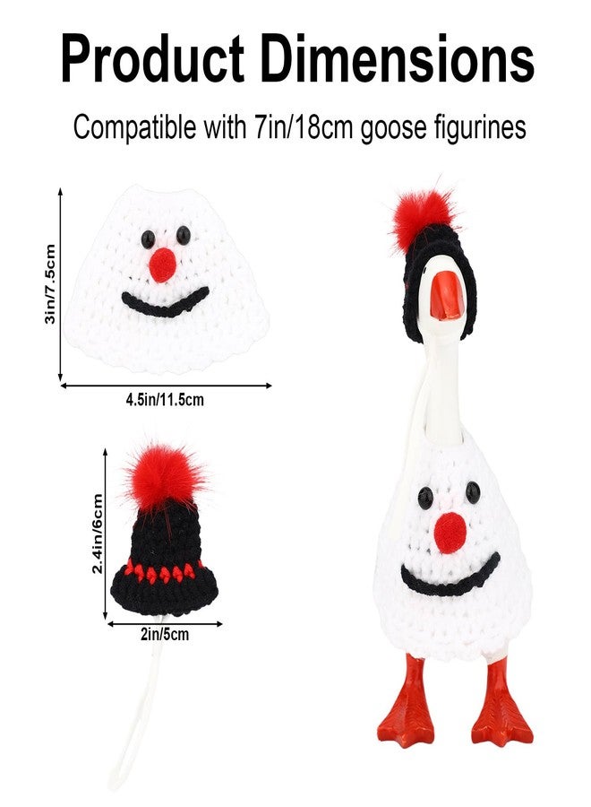 Sinbana Snowman Desk Goose Outfit Set, Wool Hat and Clothing Goose Costume Winter Christmas Decoration for Xmas Home Office Fun Desk Decor - Image 2